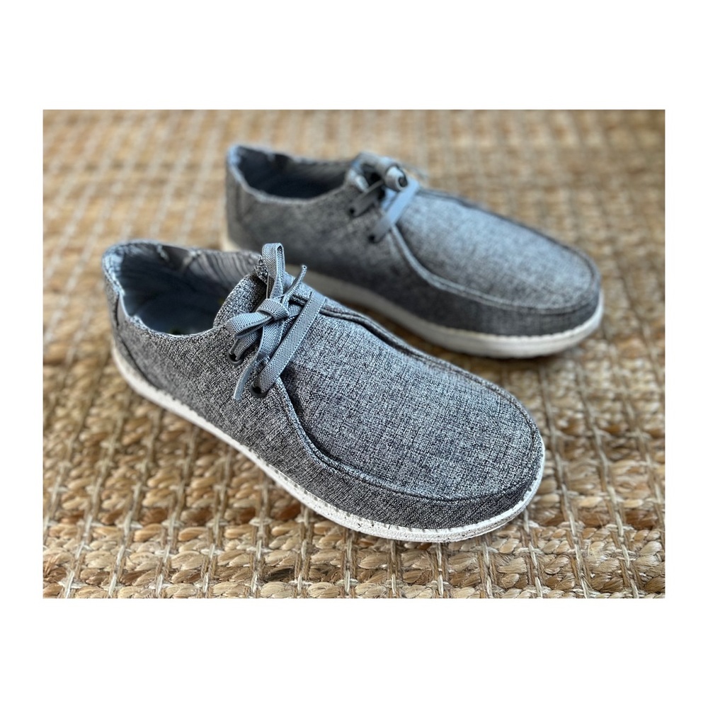 Skechers Mens Gray Melson Chad Relaxed Fit Slip On Shoe Sz 8